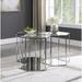 Everly Quinn Dickerson Glass Top Floor Shelf End Table Storage Glass/Metal in Gray | 23.5 H x 40 W x 40 D in | Wayfair