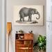 World Menagerie Brodtmann Young Elephant - Drawing Print on Canvas Canvas, Solid Wood in Black | 12 H x 8 W x 1 D in | Wayfair