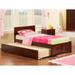 Viv + Rae™ Bueno Park Solid Wood Platform Bed w/ Footboard & Trundle Wood/Solid Wood in Brown | 37.25 H x 43.625 W x 76.75 D in | Wayfair
