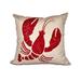 Breakwater Bay Lobster Coastal Outdoor Square Pillow Cover & Insert Polyester/Polyfill blend in White | 18 H x 18 W x 7 D in | Wayfair