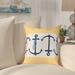 Breakwater Bay Anchor Print Outdoor Square Pillow Cover & Insert Polyester/Polyfill blend in Yellow | 20 H x 20 W x 7 D in | Wayfair