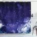 East Urban Home Space Dreamy Night w/ Stars Shower Curtain + Hooks Polyester | 75 H x 69 W in | Wayfair EAAE9914 39394512