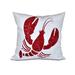 Breakwater Bay Lobster Coastal Outdoor Square Pillow Cover & Insert Polyester/Polyfill blend in White | 18 H x 18 W x 7 D in | Wayfair