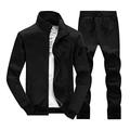 ZAPZEAL Men's Tracksuit Sets Bottoms Full Zip Jogging Gym Suit Jacket with Pockets Long Sleeve Winter Coats, Black M