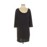Gap Casual Dress - Shift Crew Neck 3/4 Sleeve: Black Solid Dresses - Women's Size Small