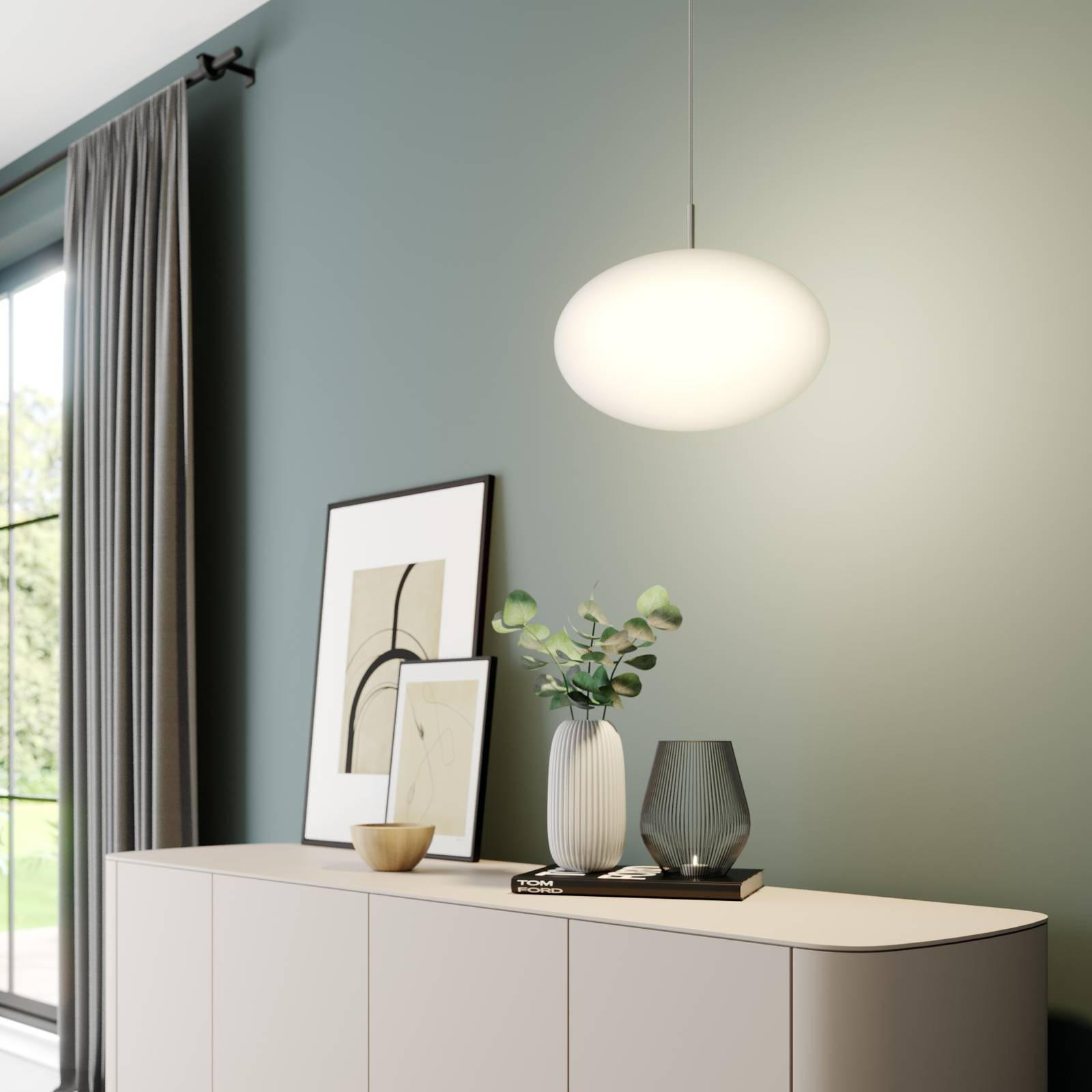 Glas Hängelampe Sonika Lindby, dimmbar, für Wohn- / Esszimmer, Pendelleuchte