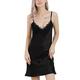 E-GIRL Women 100% Silk Nightdress Sleeveless Pyjamas D2132,Black,L