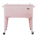 Permasteel 80 Qt. Rolling Cooler, Stainless Steel in Pink, Size 34.0 H x 35.5 W x 18.0 D in | Wayfair PS-203-PINK