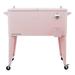 Permasteel 80-Qt Classic Outdoor Patio Cooler On Wheels in Pink | 34 H x 35.5 W x 18 D in | Wayfair PS-203-PINK