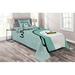 East Urban Home Ice Berg Teal/Pale Green Microfiber Coverlet/Bedspread Set Microfiber in Blue/Green | Twin Bedspread + 1 Sham | Wayfair