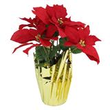 Northlight Seasonal Potted Artificial Poinsettia Christmas Arrangement Plastic in Red | 16.5 H x 7.5 W x 7.5 D in | Wayfair NORTHLIGHT YS28027