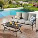 Red Barrel Studio® Vlachavas 68.5" Wide Patio Sofa w/ Cushions Metal/Rust - Resistant Metal in Gray | 34.6 H x 68.5 W x 27.6 D in | Wayfair