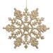 Northlight Seasonal 24ct Champagne Gold Glitter Snowflake Christmas Ornaments 4" Plastic in Gray/Yellow | 4 H x 0.15 W x 4 D in | Wayfair 32272817