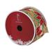 Northlight Seasonal Red & Green Poinsettia Christmas Wired Craft Ribbon 2.5" x 16 Yards in Brown/Green/Red | 1 H x 2.5 W x 576 D in | Wayfair