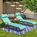 17 Stories Speier 76.8" Long Reclining Chaise Lounge Set Metal | 34.3 H x 28 W x 76.8 D in | Outdoor Furniture | Wayfair