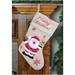 Northlight Seasonal 19" Beige & Red Santa Claus Embroidered Christmas Stocking Polyester in Brown/Red | 18 H x 12 W in | Wayfair 32585044