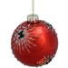 Northlight Seasonal 4" & Brown Beaded Bursting Snowflake Glass Christmas Ball Ornament Glass in Red | 5 H x 8 W x 8 D in | Wayfair