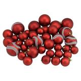 Northlight Seasonal 39ct Shatterproof 2-Finish Christmas Ball Ornaments Plastic in Red | Wayfair 31756976