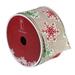 Northlight Seasonal Red & Green Snowflake Burlap Christmas Wired Craft Ribbon 2.5" x 16 Yards Fabric in Brown/Green/Red | Wayfair