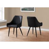 Dining Chair / Set Of 2 / Side / Upholstered / Kitchen / Dining Room / Pu Leather Look / Metal / Black / Contemporary / Modern - Monarch Specialties I 1187