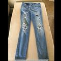 American Eagle Outfitters Jeans | American Eagle Ripped Jeans (Jegging) Medium Wash | Color: Blue | Size: 6