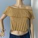 American Eagle Outfitters Tops | Ae Women's Off The Shoulder Ruffle Tube Top | Color: Gold/White | Size: Various