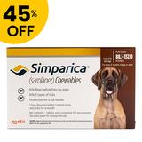 45% Off Simparica For Dogs 88.1-132 Lbs (Red) 3 Doses