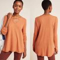 Anthropologie Tops | Anthro T.La Nadia Waffle Knit Top In Goldbrick | Color: Brown/Orange | Size: L