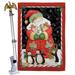 Breeze Decor Santa & Cookies 2-Sided Polyester 40 x 28 in. Flag Set in Black/Red | 40 H x 28 W x 4 D in | Wayfair