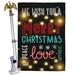 Breeze Decor Lightful Merry Christmas Love 2-Sided Polyester 40 x 28 in. Flag Set in Black | 40 H x 28 W x 4 D in | Wayfair