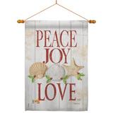 Breeze Decor Peace Joy Love 2-Sided Polyester 40 x 28 in. Flag Set in Gray | 40 H x 28 W x 1 D in | Wayfair BD-XM-HS-114133-IP-BO-03-D-US16-SB