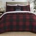 Loon Peak® Deckert Reversible Plaid Comforter Set w/ Bed Sheets Polyester/Polyfill/Microfiber in Black | Twin | Wayfair