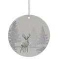 Northlight Seasonal 4" Silver Reindeer Disc Christmas Ornament Ceramic/Porcelain in Gray/Yellow | 4 H x 4 W x 4 D in | Wayfair NORTHLIGHT TR26268