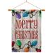 Breeze Decor Bright Merry Christmas 2-Sided Polyester 40 x 28 in. Flag Set in Gray | 40 H x 28 W x 1 D in | Wayfair