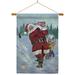 Breeze Decor Snow Golfing Santa 2-Sided Polyester 40 x 28 in. Flag Set in Gray | 40 H x 28 W x 1 D in | Wayfair BD-XM-HS-114121-IP-BO-03-D-US16-AL