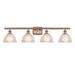 Darby Home Co Wolter 4-Light Dimmable Antique Brass Vanity Light Glass in Brown | 10.75 H x 31 W x 10 D in | Wayfair