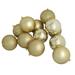 Northlight Seasonal Shatterproof 4-Finish Christmas Ball Ornaments 4" (100mm) Plastic in Gray/Yellow | Wayfair 31754055