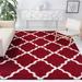 Red/White 102 x 0.39 in Indoor Area Rug - Red Barrel Studio® Geometric Red/Ivory Area Rug | 102 W x 0.39 D in | Wayfair