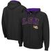 Men's Colosseum Black LSU Tigers Big & Tall Full-Zip Hoodie