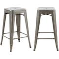 Tabouret de bar mi-hauteur Indus chrome brillant 66 cm (lot de 2) - Chromé