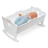 Badger Basket Doll Cradle w/ Bedding & Free Personalization Kit - White Rose Manufactured Wood in Brown/White | 12 H x 21 W x 13 D in | Wayfair