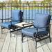 Red Barrel Studio® Klothilde Outdoor Rocking Metal Chair w/ Cushions in Blue/Indigo | 32.7 H x 26.2 W x 29.3 D in | Wayfair