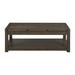 Williston Forge Baddeley Lift Top Floor Shelf Coffee Table w/ Storage Wood in Black/Brown/Gray | 18 H x 48 W x 26 D in | Wayfair