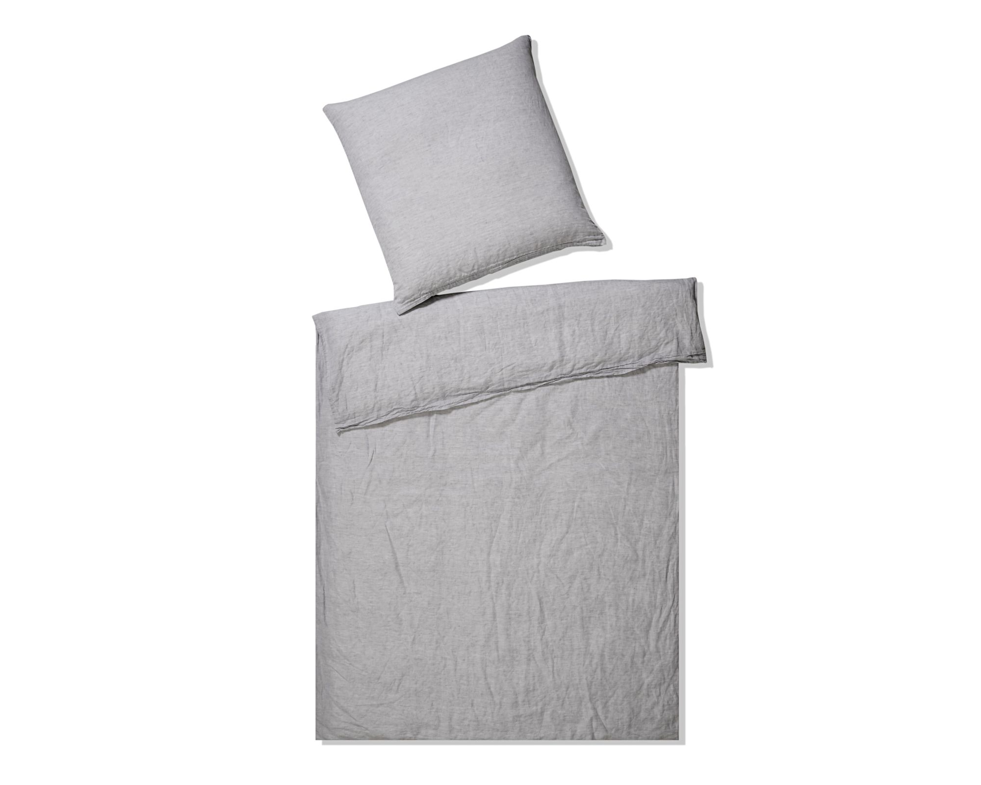 Elegante Casual Leinen Bettwäsche »Pure« Silber 7062-09 Kissen 40x80 cm Image