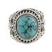 Sky Dome,'Reconstituted Turquoise Cabochon and Sterling Silver Ring'