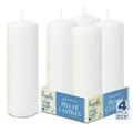 HYOOLA White Pillar Candles 75/225 mm (3 x 9 Inch) - 4 Pack Unscented Pillar Candle Set - European Made