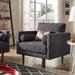 Armchair - Wade Logan® Arantza 35.75" W Armchair Polyester/Fabric in Black | 33.5 H x 35.75 W x 35 D in | Wayfair 9BB4CDF368B346538EB4F65D74A60E62