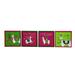 The Holiday Aisle® 4 Piece Wood Christmas Llama Mini Canvas Set Wood in Brown/Green/Red | 6 H x 1 W x 6 D in | Wayfair