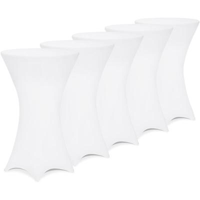 DETEX® Stehtisch Husse 5er Set Ø60-65/70-75/80-85cm Farbwahl Stretch Stehtischhusse Überzug 5er Set