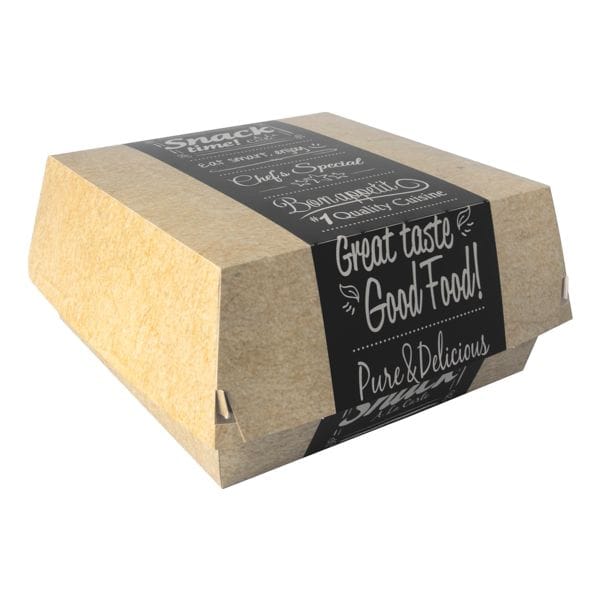 Papstar Einweg Burger-Boxen XXL »pure«, 50 Stück braun, 18.5x8.3x18.5 cm Image